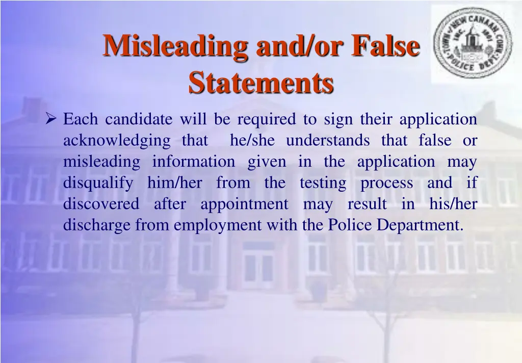 misleading and or false statements