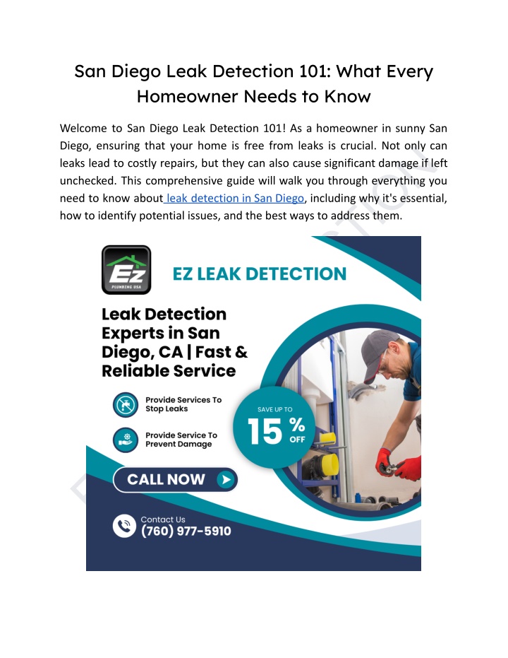 san diego leak detection 101 what every homeowner