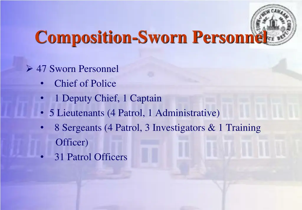 composition sworn personnel