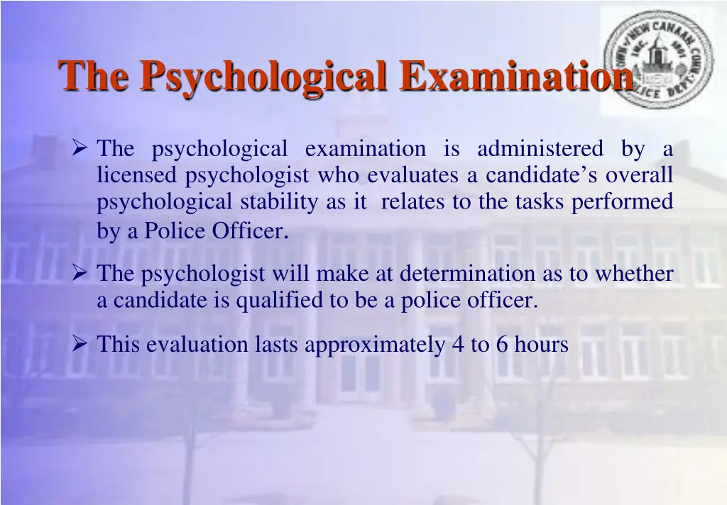 the psychological examination