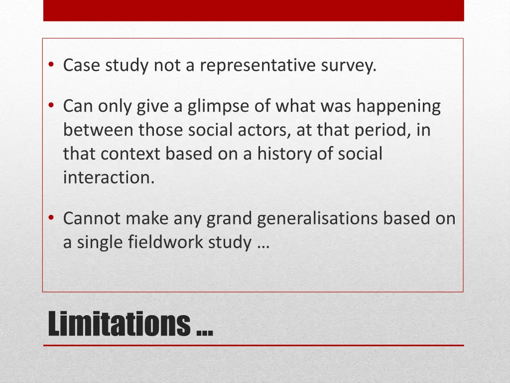 case study not a representative survey