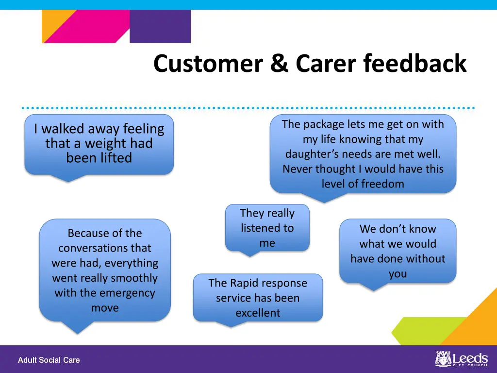 customer carer feedback