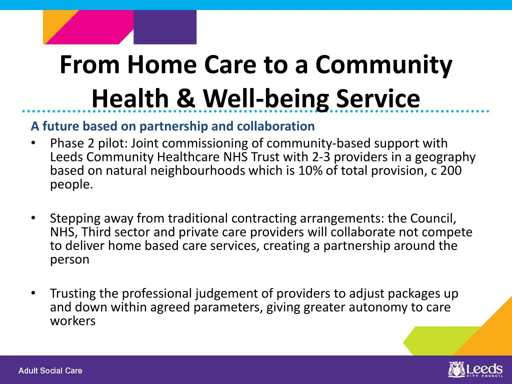 from home care to a community health well being