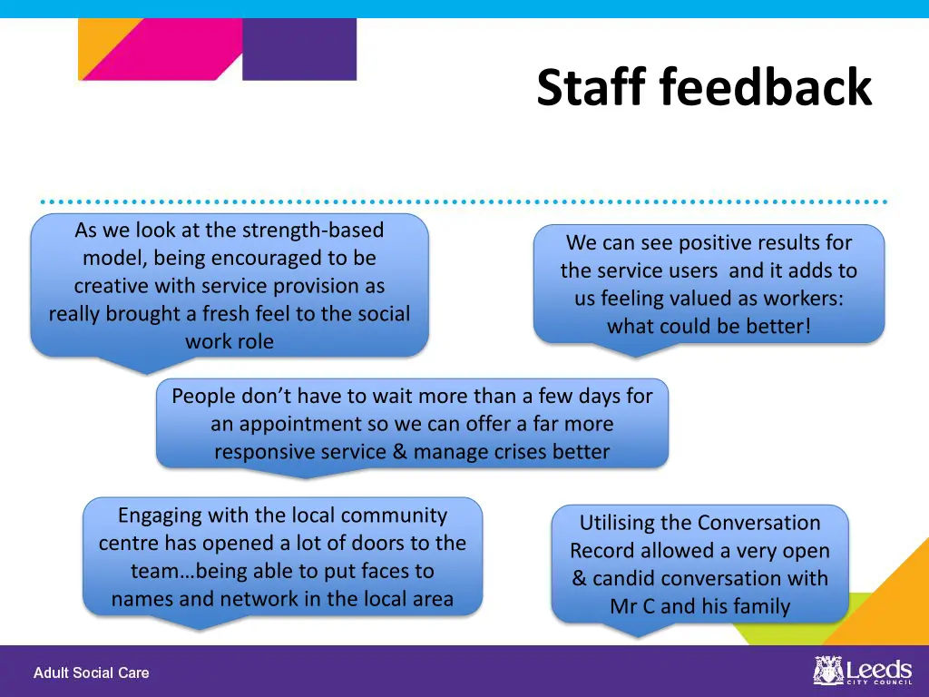 staff feedback