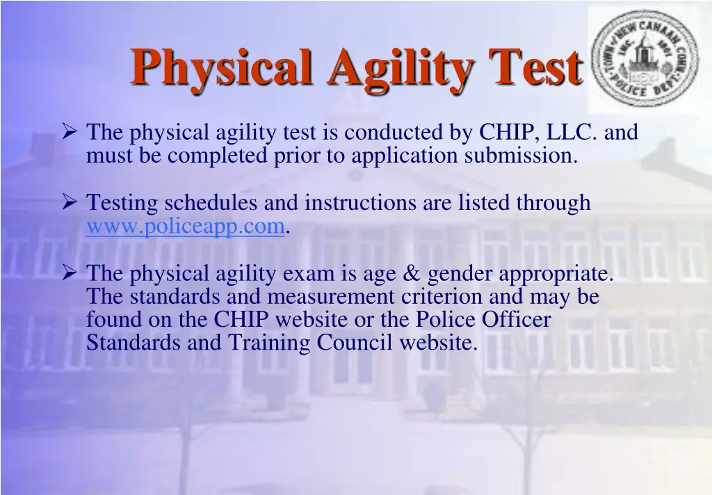 physical agility test