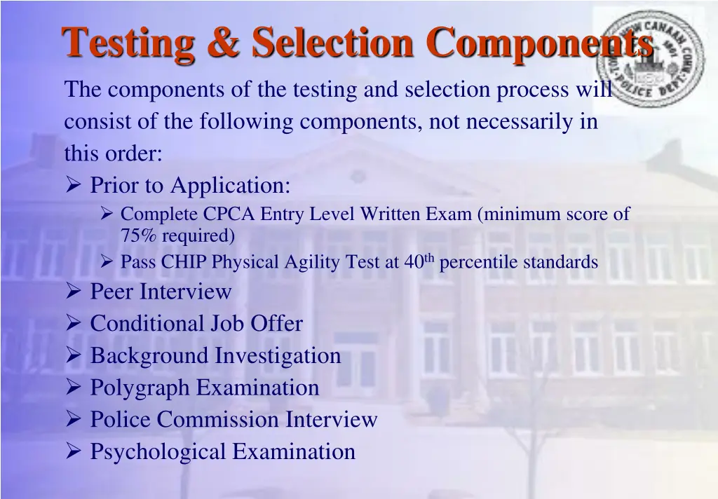 testing selection components the components