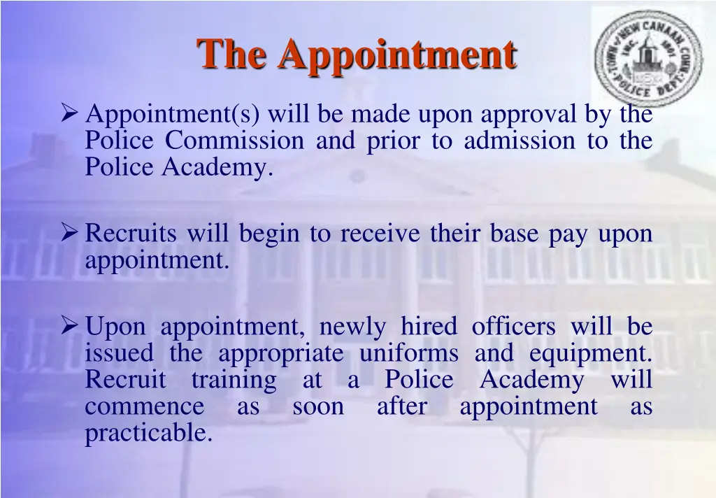 the appointment