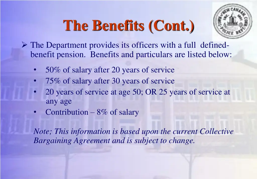 the benefits cont