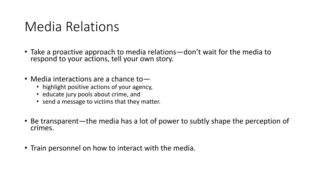 media relations