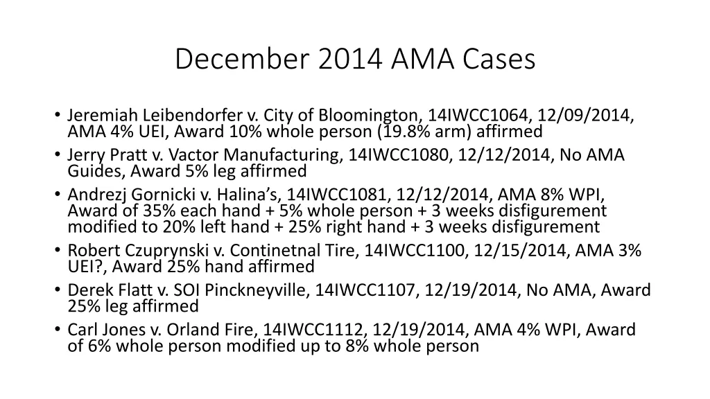 december 2014 ama cases