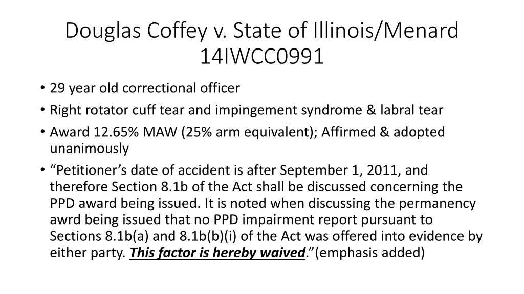 douglas coffey v state of illinois menard