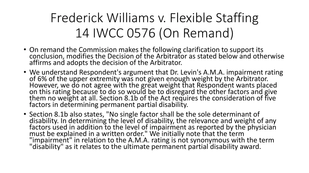 frederick williams v flexible staffing 14 iwcc