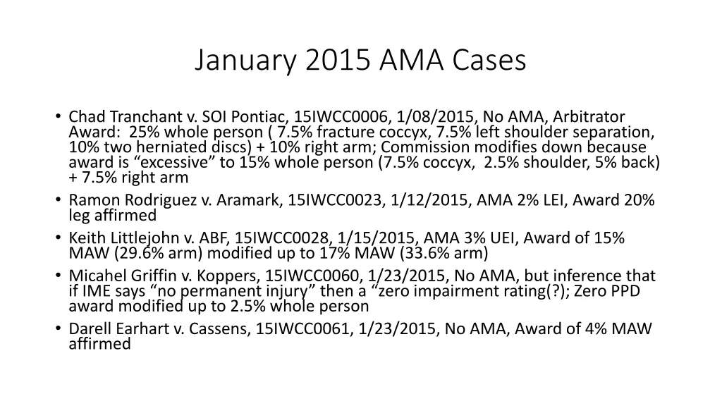 january 2015 ama cases