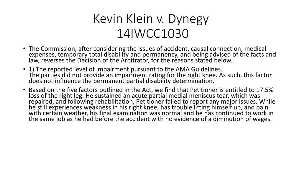 kevin klein v dynegy 14iwcc1030