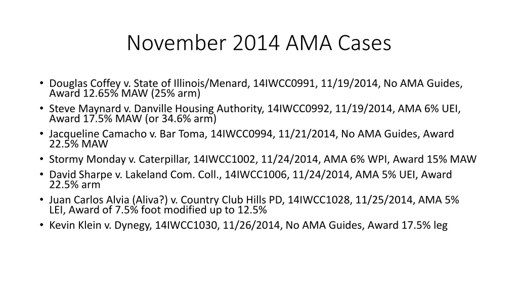 november 2014 ama cases