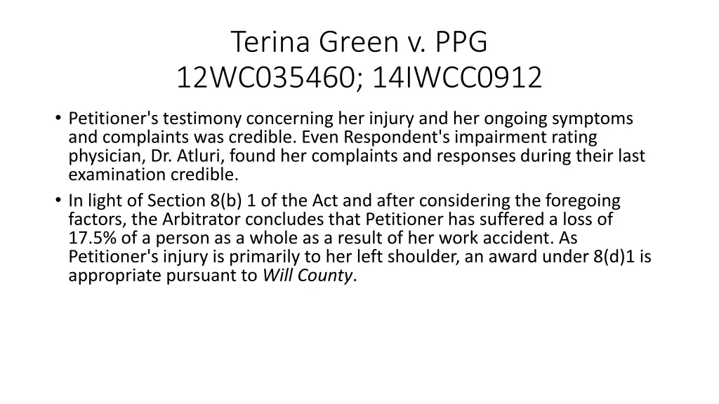 terina green v ppg 12wc035460 14iwcc0912 2