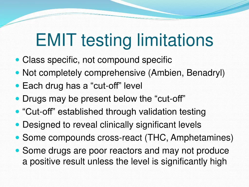 emit testing limitations