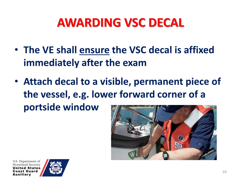 awarding vsc decal