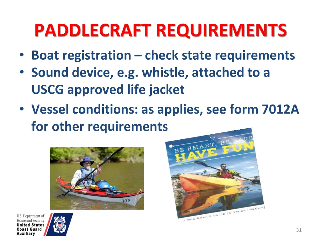 paddlecraft requirements boat registration check