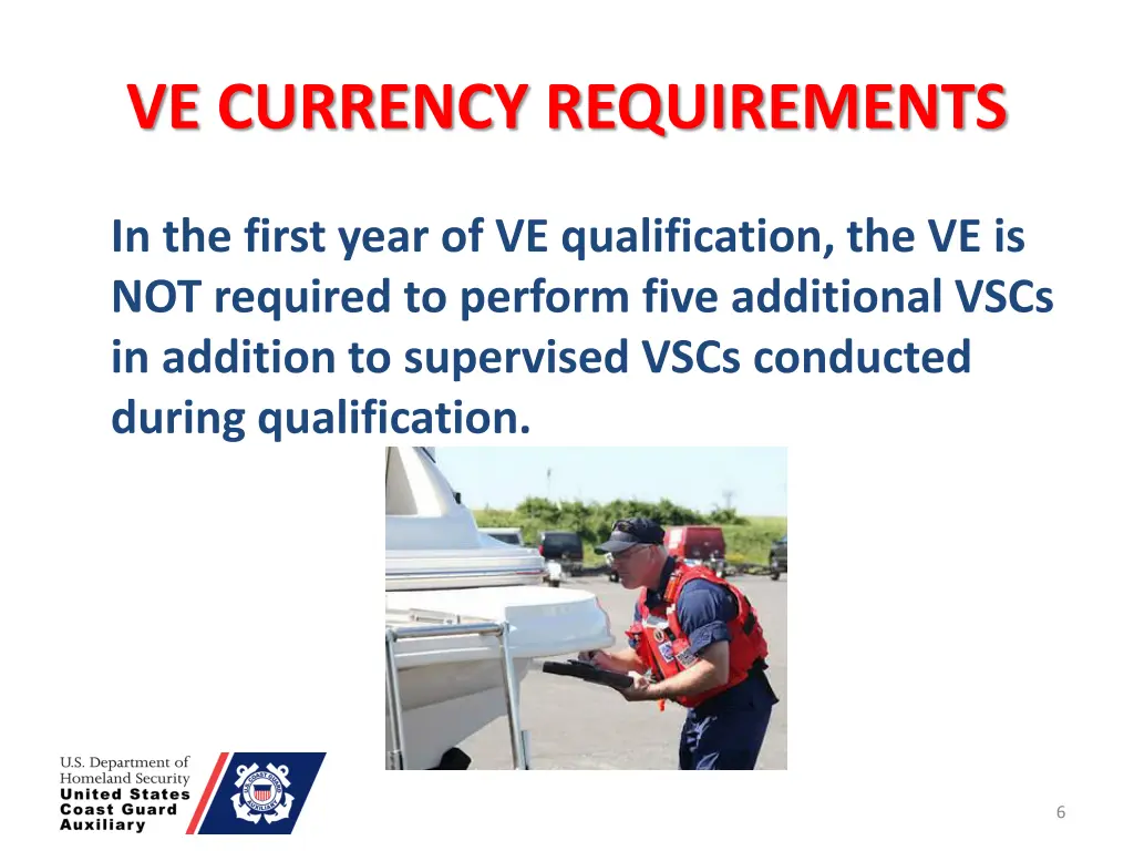 ve currency requirements