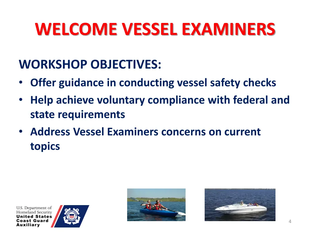 welcome vessel examiners