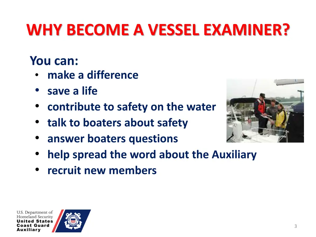 why become a vessel examiner