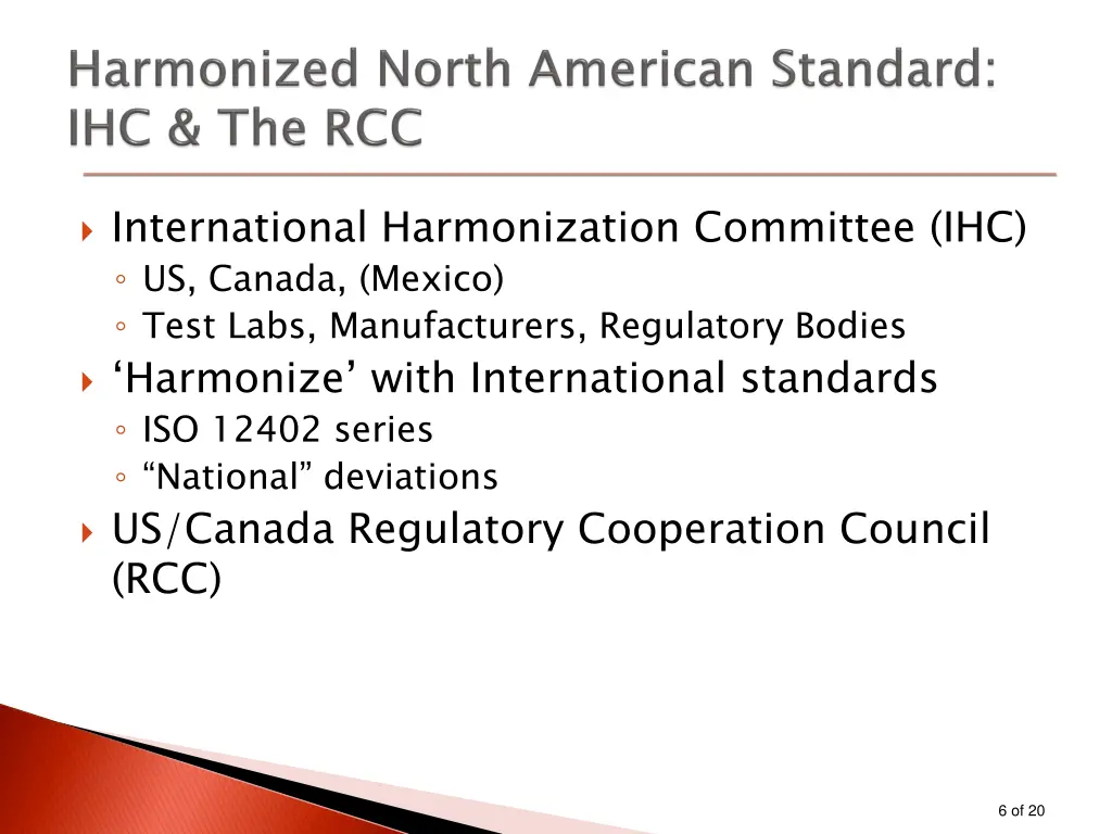 international harmonization committee