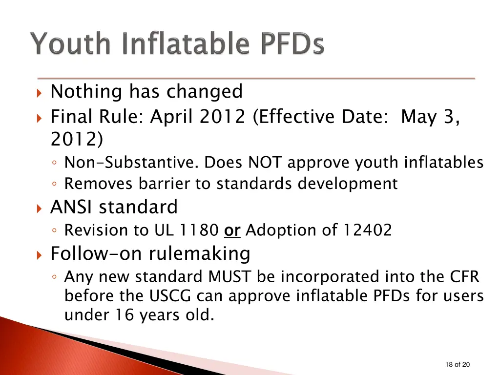 nothing has changed final rule april 2012