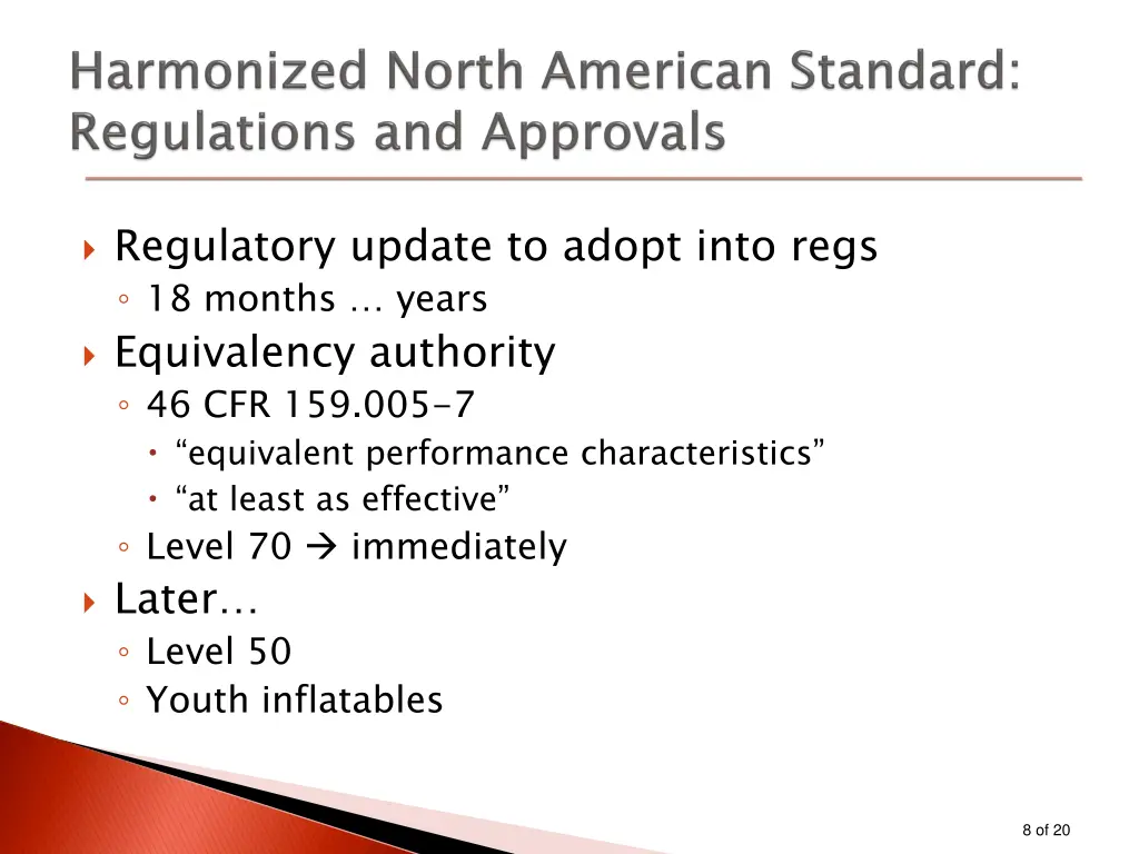 regulatory update to adopt into regs 18 months