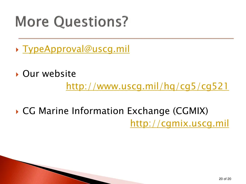 typeapproval@uscg mil