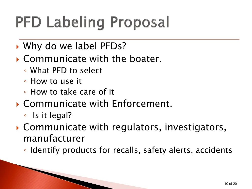 why do we label pfds communicate with the boater