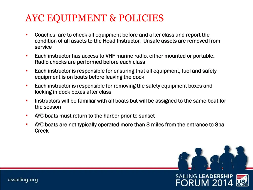 ayc equipment policies