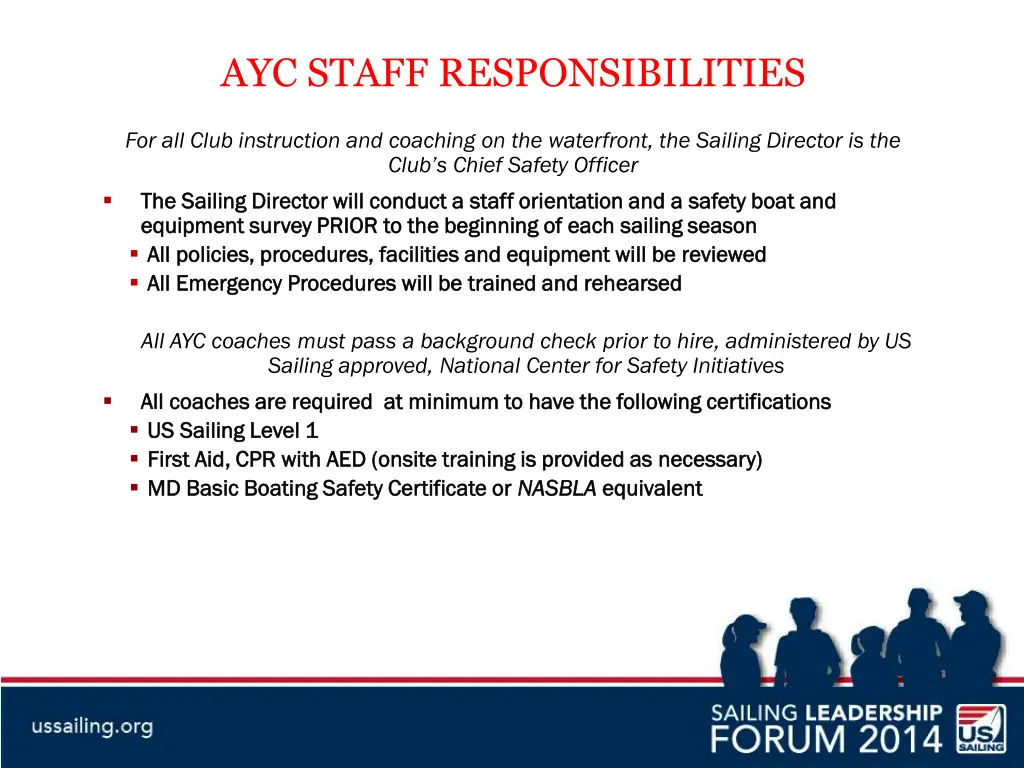 ayc staff responsibilities