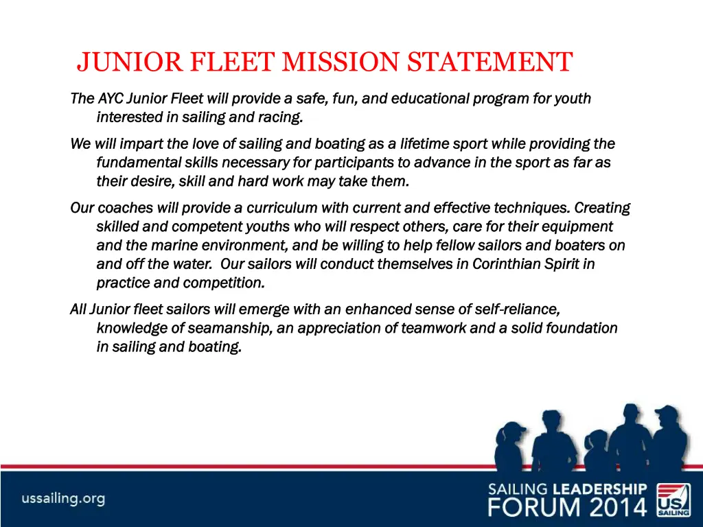 junior fleet mission statement