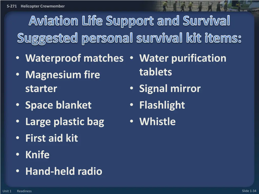 s 271 helicopter crewmember aviation life support