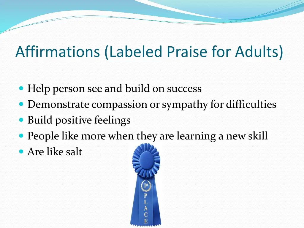 affirmations labeled praise for adults