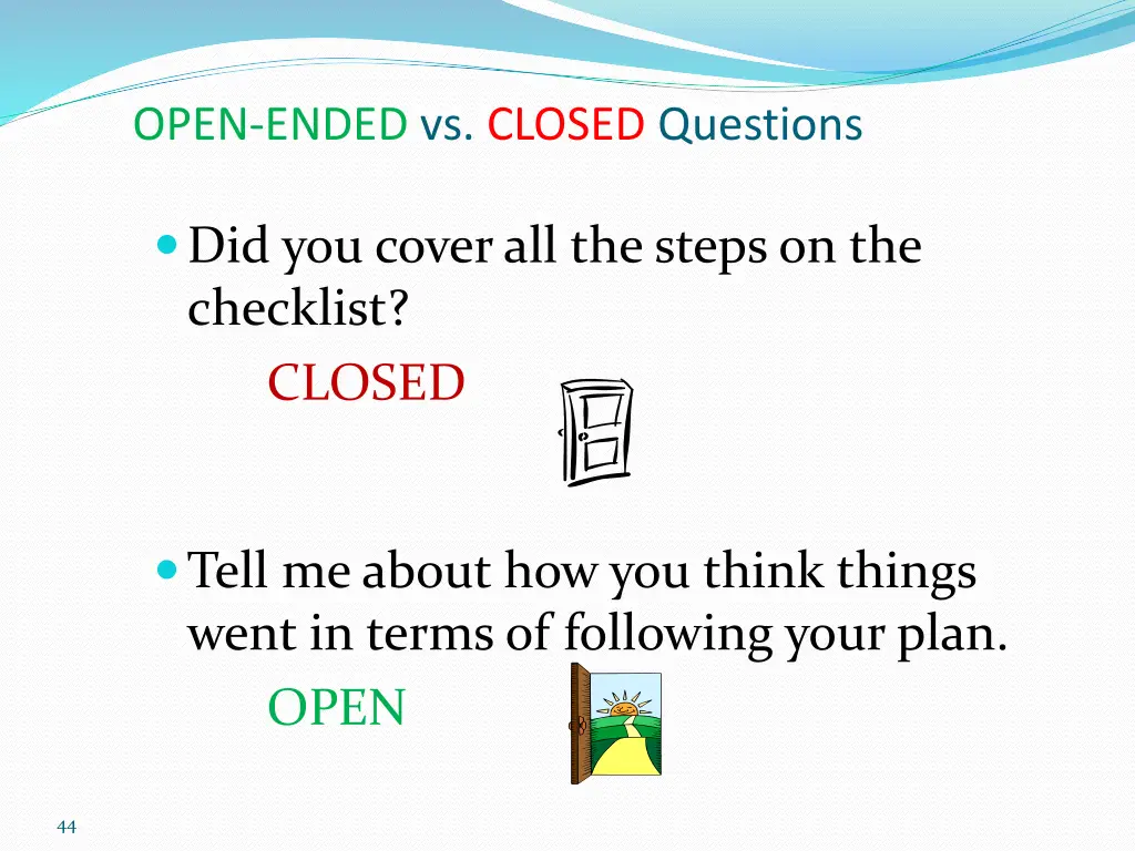 open ended vs closed questions 1