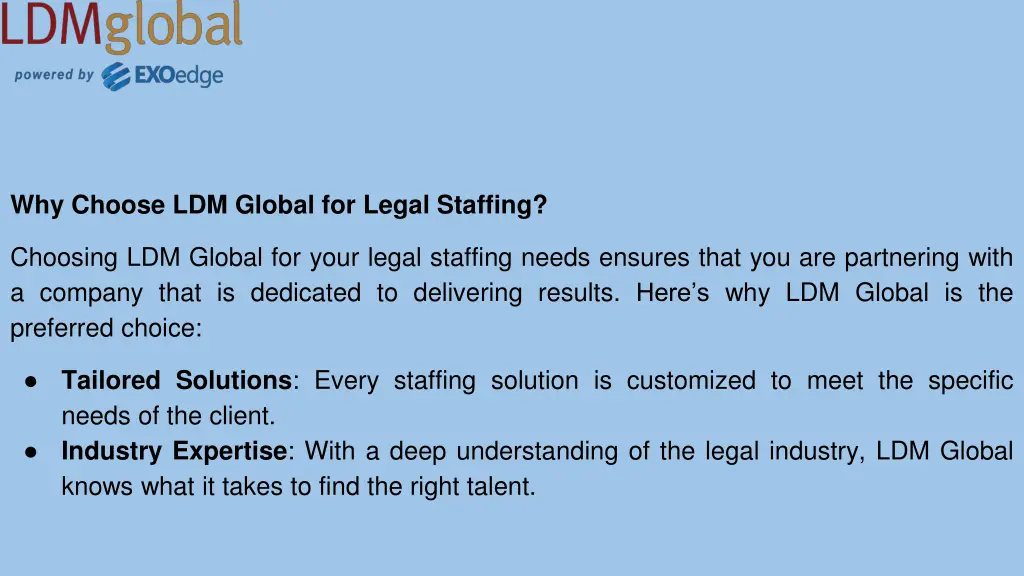 why choose ldm global for legal staffing