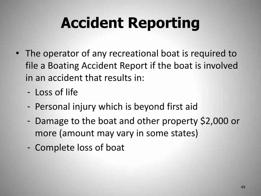 accident reporting