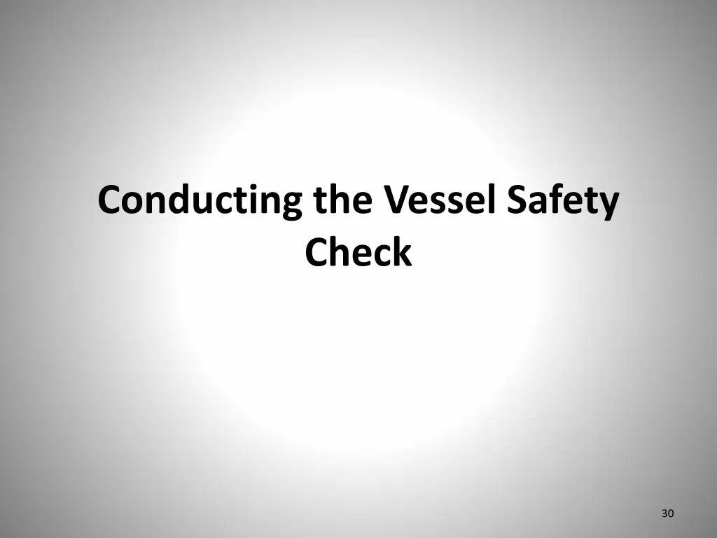 conducting the vessel safety check