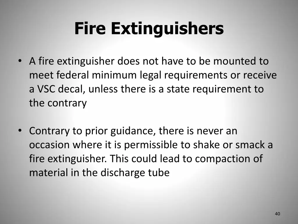 fire extinguishers