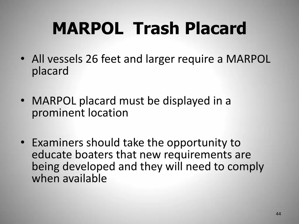 marpol trash placard