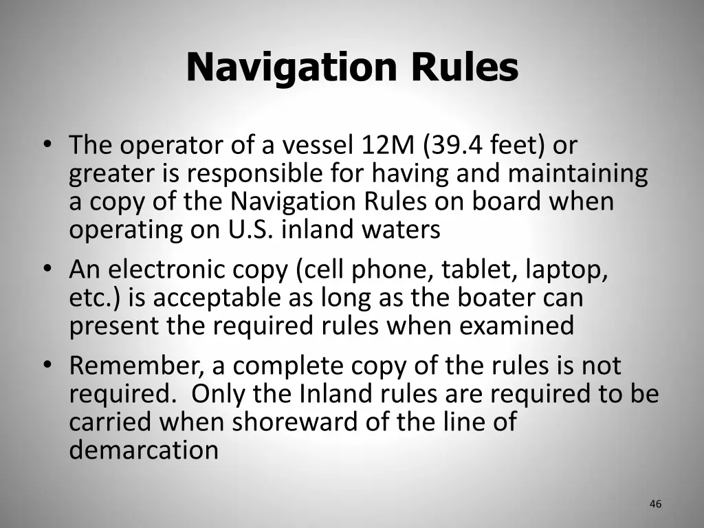 navigation rules