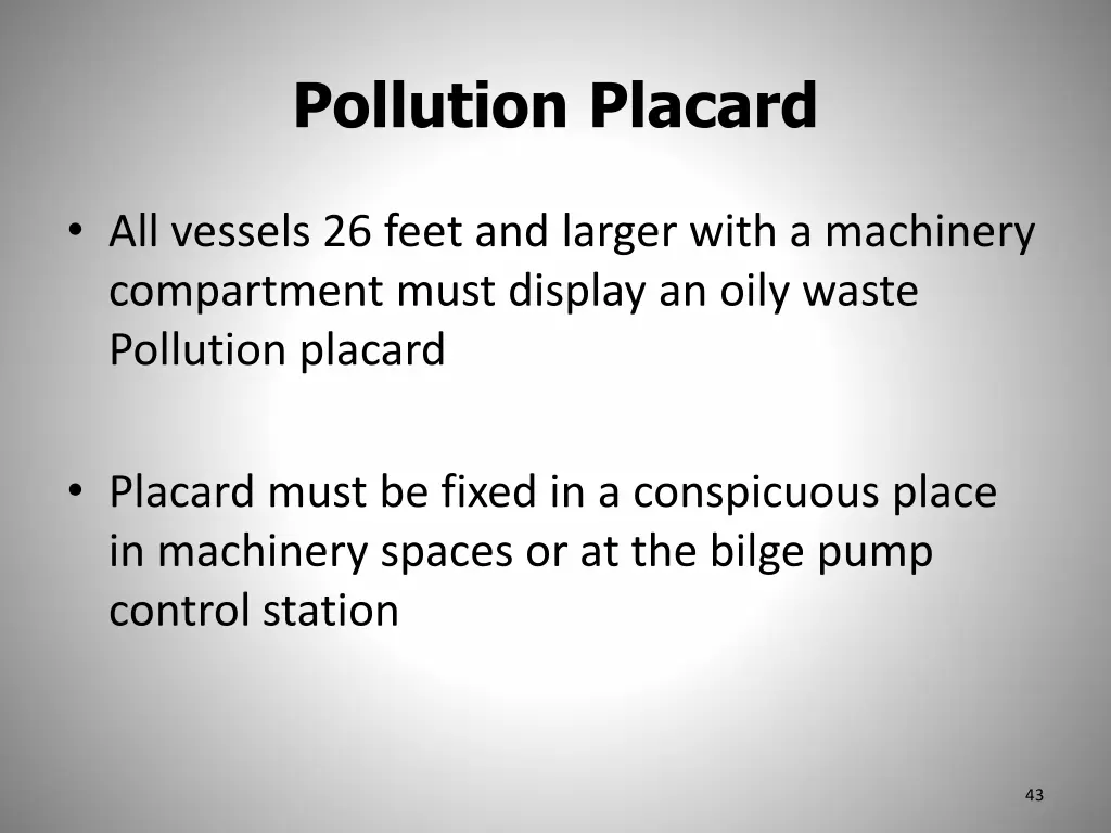 pollution placard