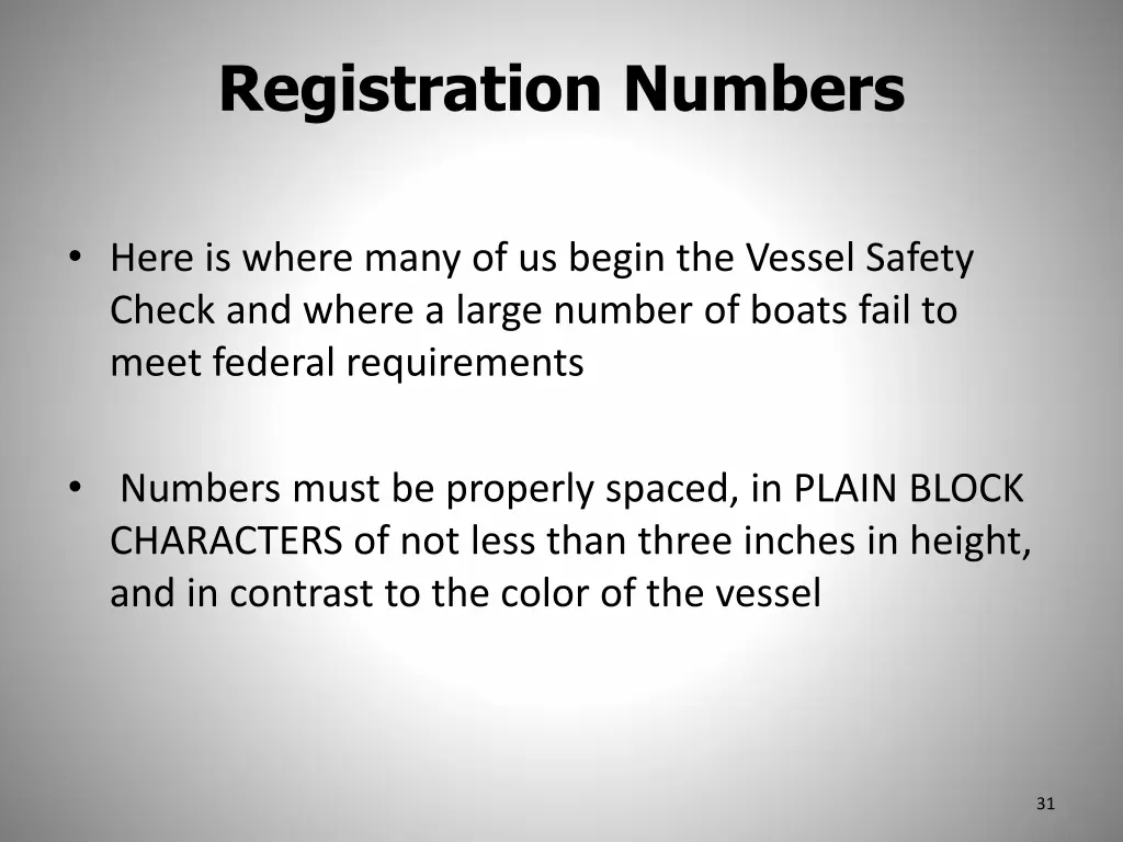 registration numbers