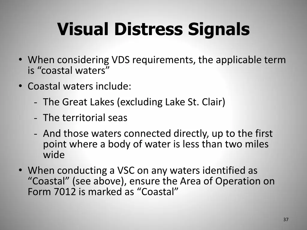 visual distress signals