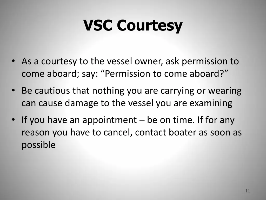 vsc courtesy