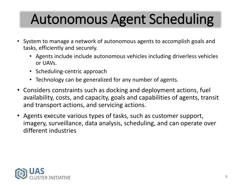 autonomous agent scheduling autonomous agent 2