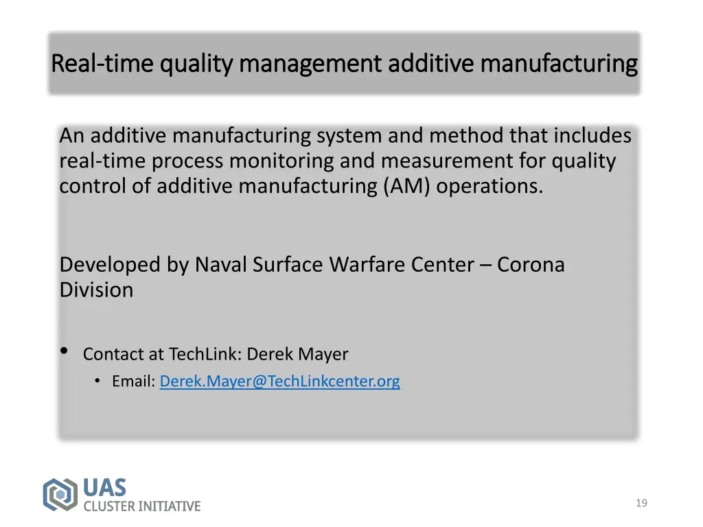 real real time quality management additive