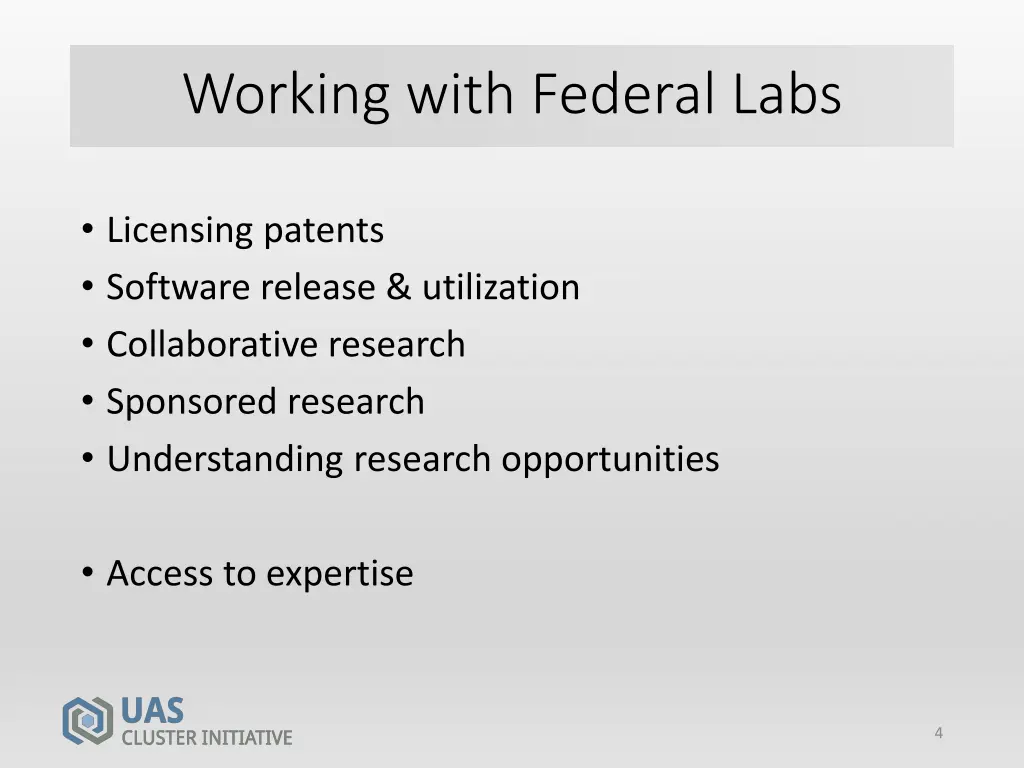 working with federal labs